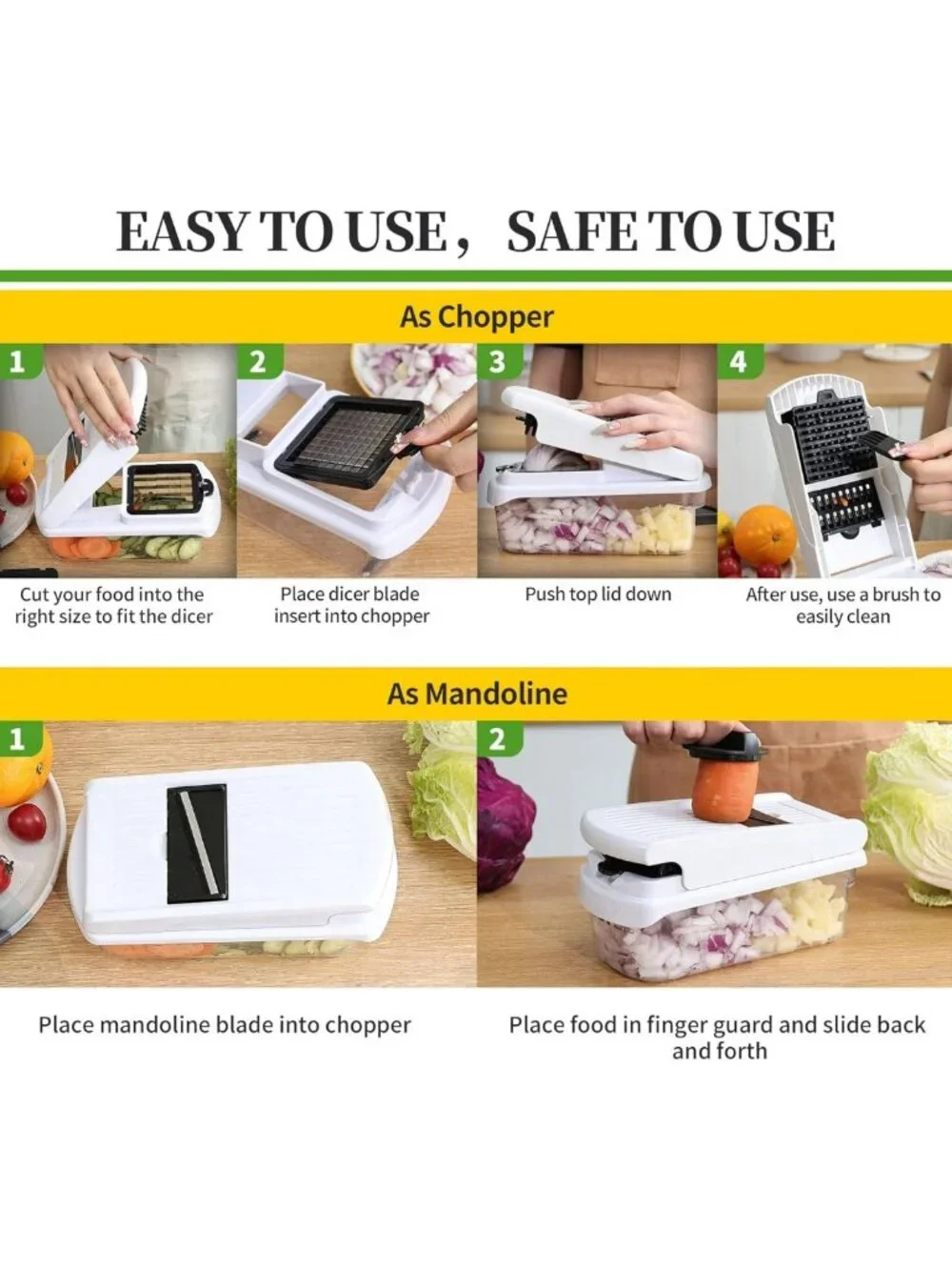 Versatile 18-in-1 Vegetable Chopper & Mandoline Slicer - Food Prep Tool, Dicer
